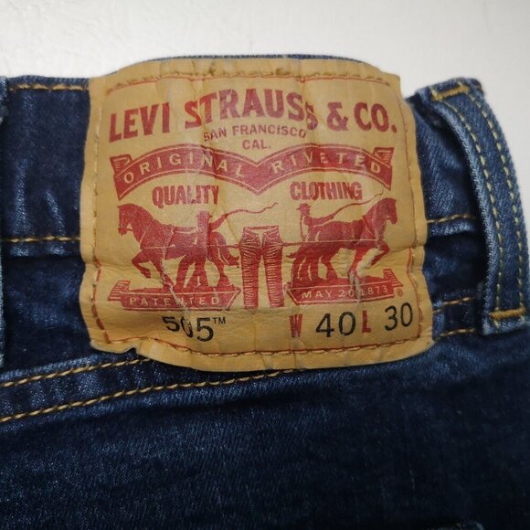 Levi's 505 Men's Size 40/30 Medium Wash Straight Leg Blue Jeans - Picture 3 of 16